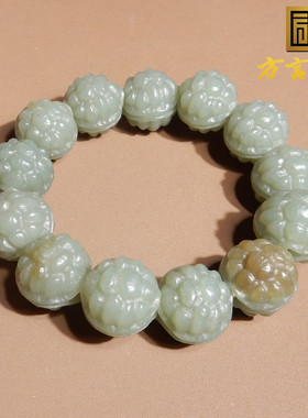 新疆且末料蓝调糖色双面龟壳手串