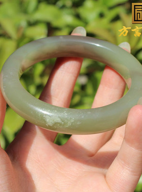 青海料烟紫带翠三色53mm正装手镯