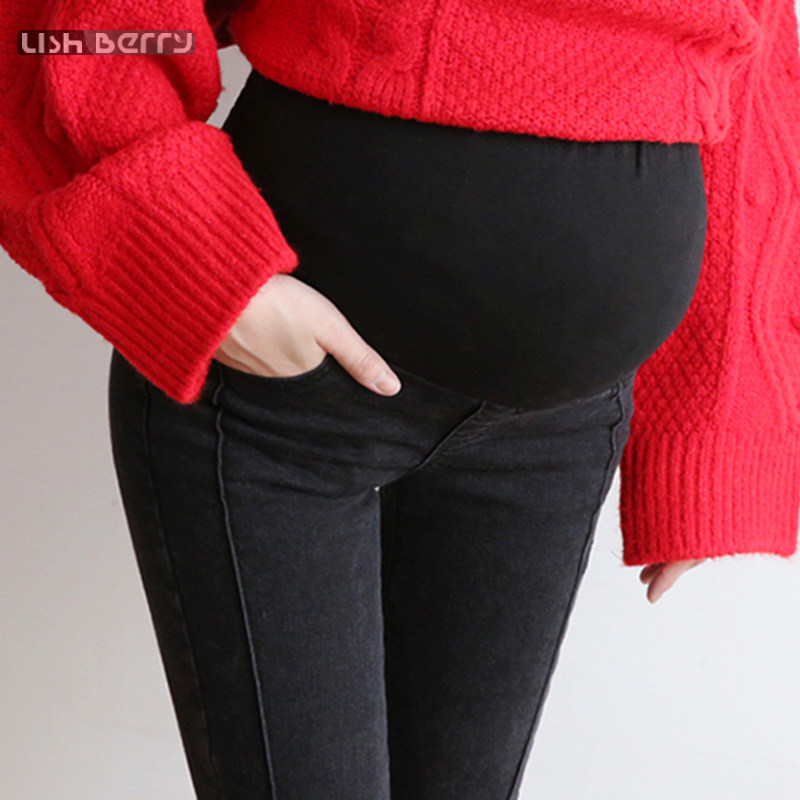 韩国孕妇外穿2020秋冬季新款牛仔裤 lishberry孕妇喇叭裤