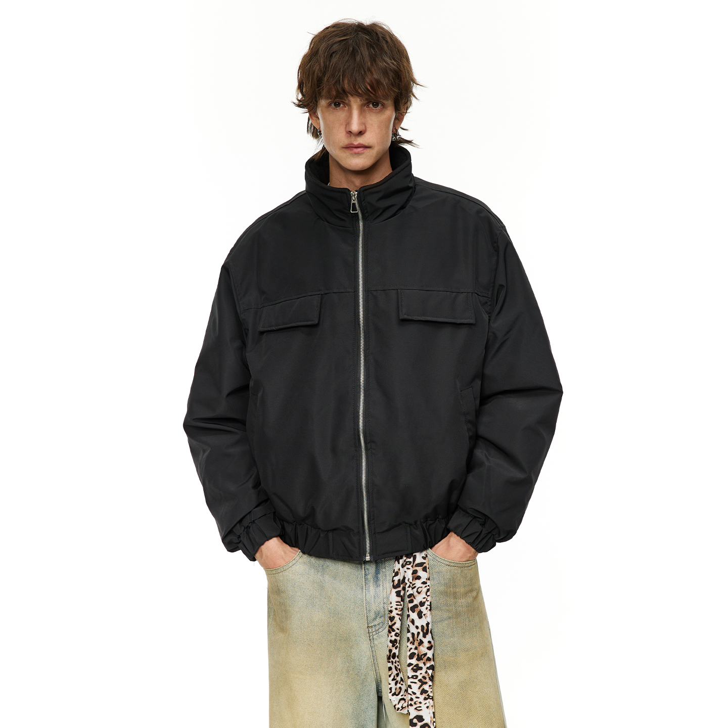 男道美式复古立领cleanfit工装羽绒服男2025冬季宽松加厚羽绒外套 - 图2