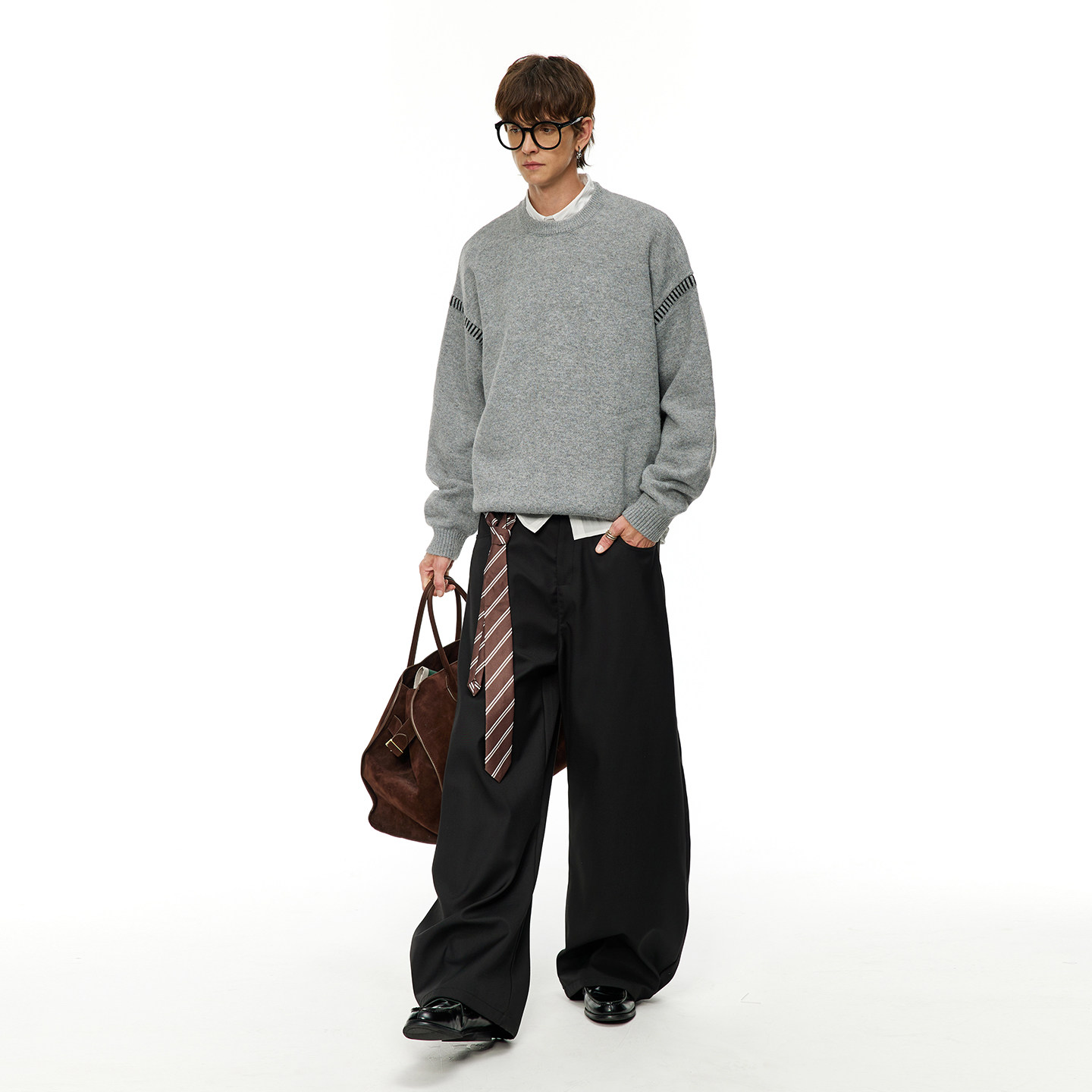 男道美式套头毛衣男秋冬季圆领宽松保暖毛衣简约纯色情侣款针织衫,淘宝优惠券,粉丝福利购,淘宝优惠卷