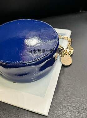 特价成色好 Kate spade 蓝色圆饼链条单肩斜挎包小废包 16*16*6.5