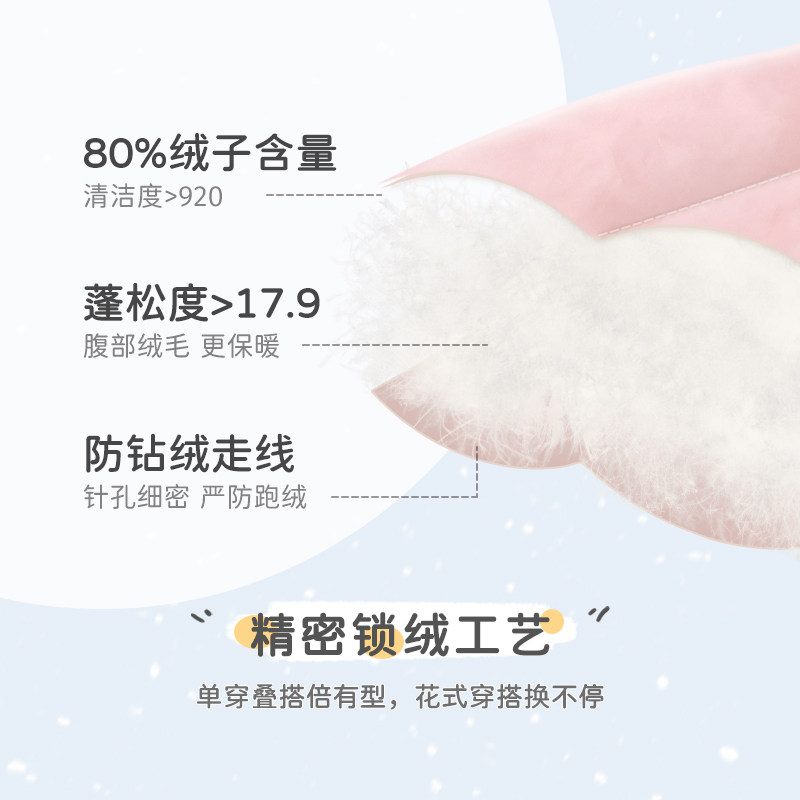 拉比童装羽绒服25秋冬新品儿童中长羽绒服宝宝加绒加厚连帽羽绒服