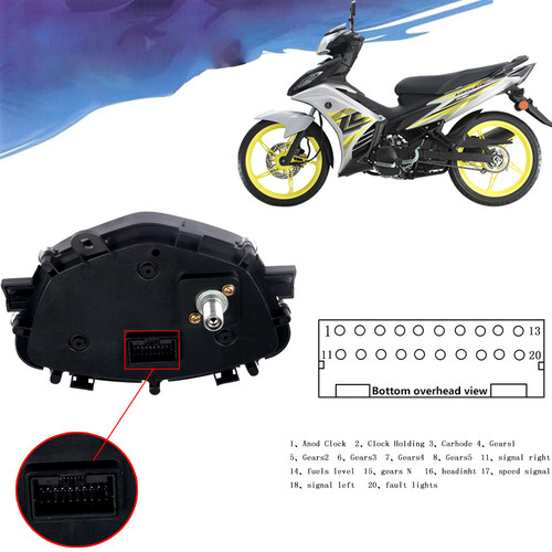 7色可切换适合雅马哈 LC135 c8-3改装液晶仪表  带调节按钮连接线 - 图0