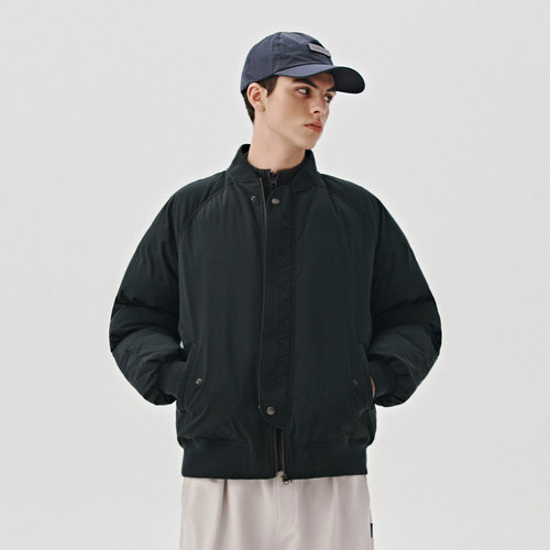 714street冬季新款美式复古ma1飞行员夹克立领棉服宽松短款外套男-图1