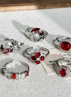 新款wish热卖欧美女士派对高级感戒指气质贵气小方糖四叶草指环潮