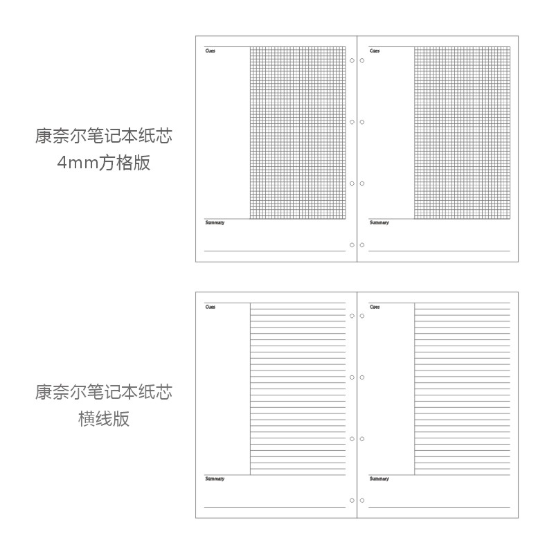 A4活页替芯大号康奈尔东大方格记事本内页四孔笔记本替换纸张内芯 - 图2