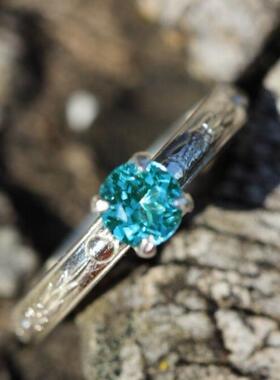 纯银海洋帕拉伊巴蓝色尖晶石戒指