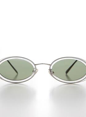 收藏复古朋克椭圆墨镜太阳眼镜