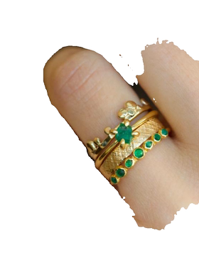 女黄金原始天然翡翠宝石戒指镶嵌