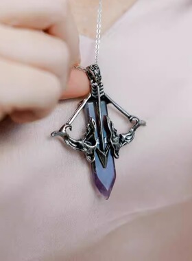 箭形吊坠弓箭手礼物宝石项链