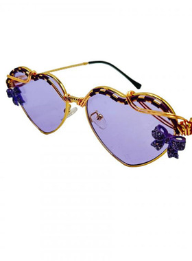 美国代购手作心形蝴蝶结女士眼镜