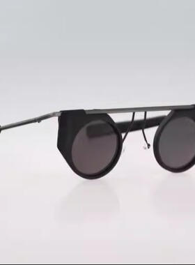 灰色黑色蒸汽朋克圆形太阳镜