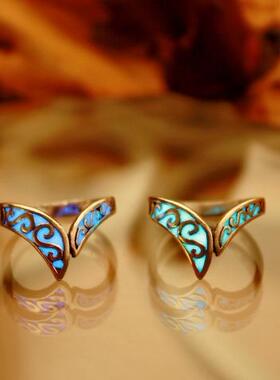 凯尔特V形指环花丝925纯银戒指