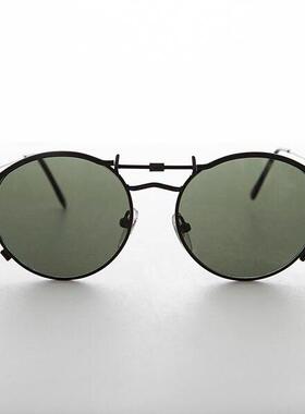 美国代购哥特金属圆形复古墨镜