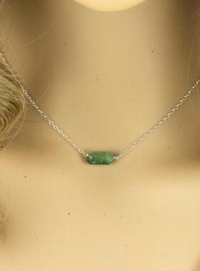 黄金纯银天然翡翠祖母绿宝石项链