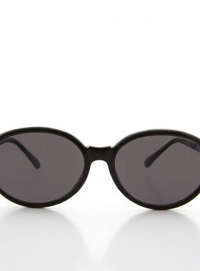 古着银色双头铆钉椭圆女士墨镜