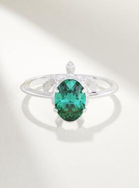 手作复古绿宝石乌龟K金戒指