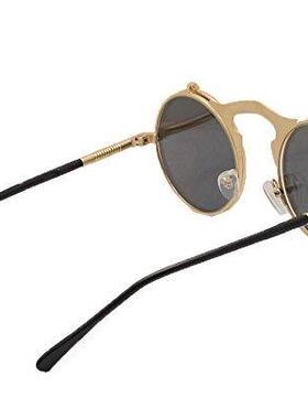 美国代购手作蒸汽朋克翻转太阳镜