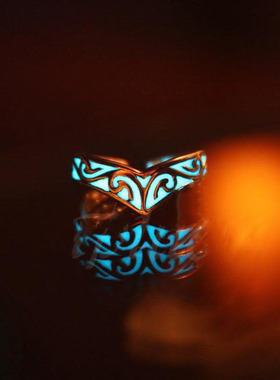 凯尔特人V形戒指脚趾环纯银夜光