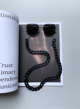 手作超大号方形偏光链条太阳镜
