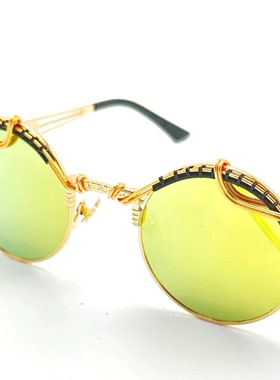渐变旅行墨镜金属丝艺术太阳眼镜