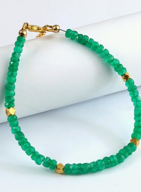 天然赞比亚祖母绿宝石女士手链