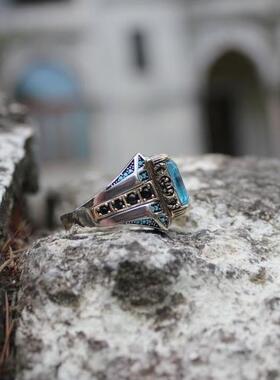 纯银帕拉伊巴宝石碧玺戒指镶嵌