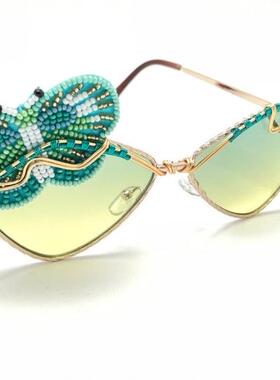 美国代购手作猫眼金属丝编织太阳