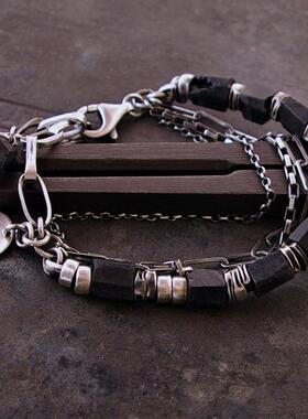 情侣925纯银天然黑色碧玺手链