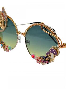 美国代购手作仙女翅膀金属丝太阳