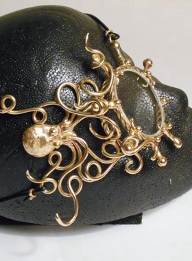 朋克章鱼独眼单眼青铜护目镜眼镜