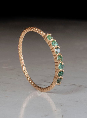 海外代购复古典雅水波纹黄金戒指