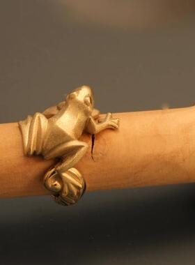 精美可爱俏皮低锈青铜青蛙戒指