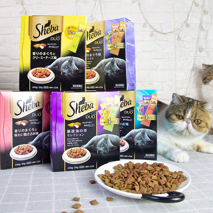 仁可宠物 sheba希宝夹心酥135g进口猫零食三文金枪鱼洁齿磨牙饼干 - 图0