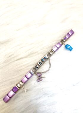 意大利模块手链应援于适名字字母表带小鱼星座吊坠定制照片