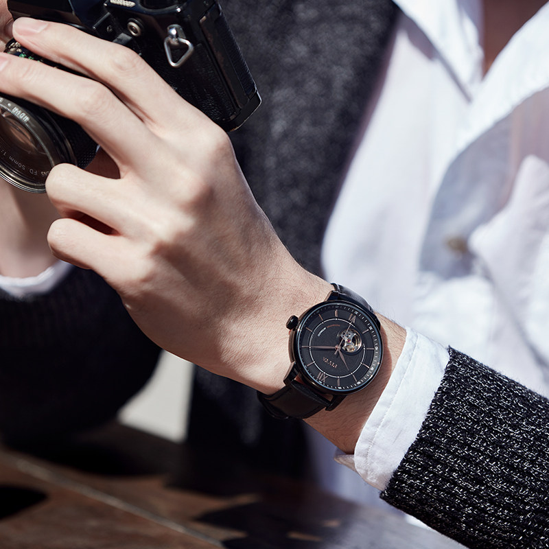 飞亚达镂空自动防水钢带潮流机械表 飞亚达国产腕表