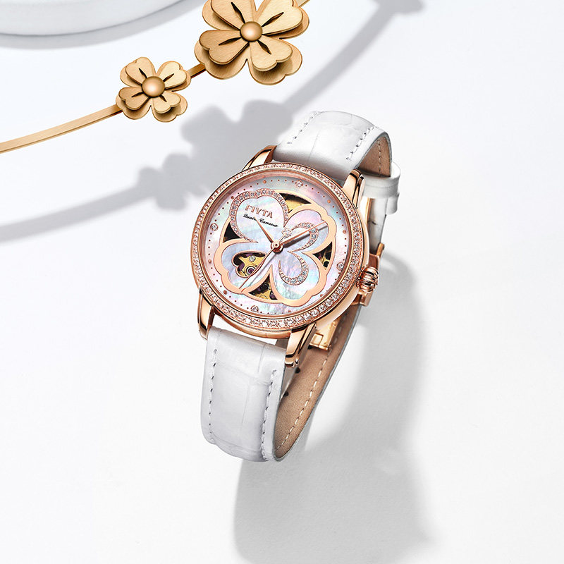 高圆圆同款飞亚达四叶草系列机械表 飞亚达国产腕表