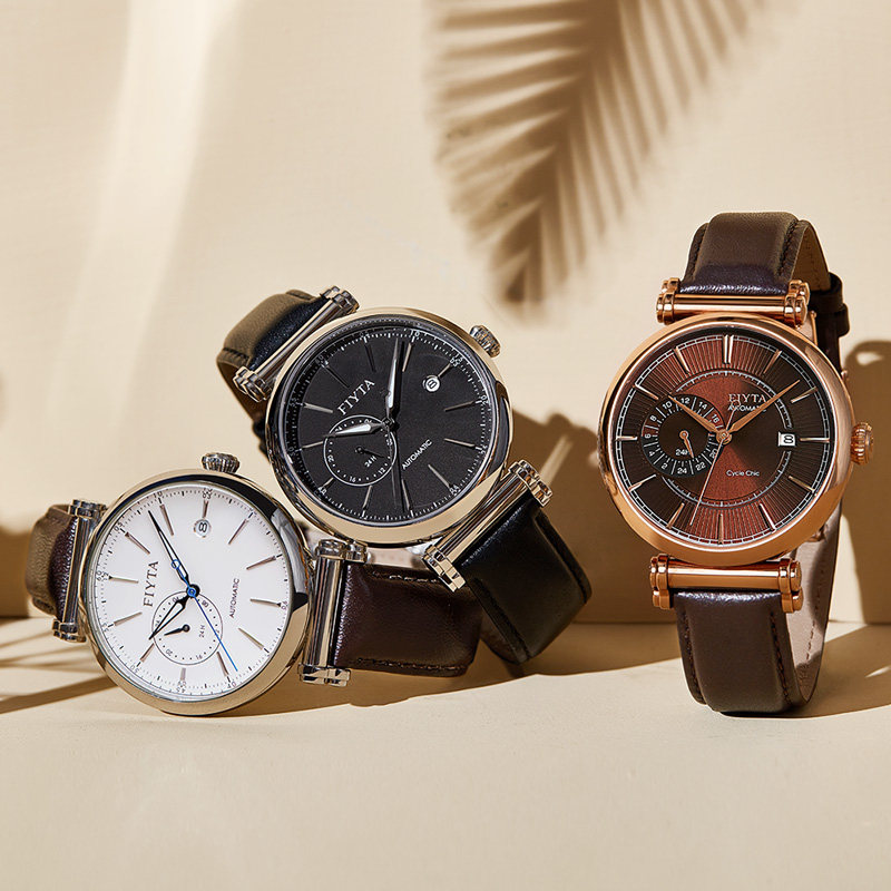 专柜同款飞亚达防水皮带复古机械表 飞亚达国产腕表