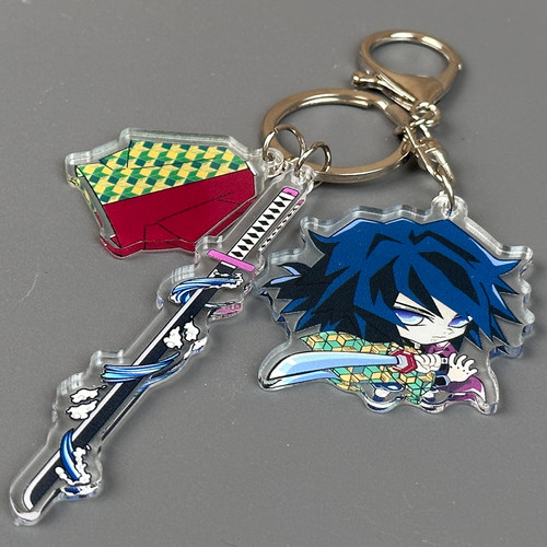 富冈义勇 鬼灭之刃动漫周边亚克力钥匙扣挂件包包书包挂件 B121 - 图3