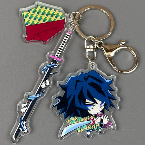 富冈义勇 鬼灭之刃动漫周边亚克力钥匙扣挂件包包书包挂件 B121 - 图1
