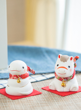 2025蛇年马年 生肖摆件 日本药师窑开运招财家居饰品新年日式礼物