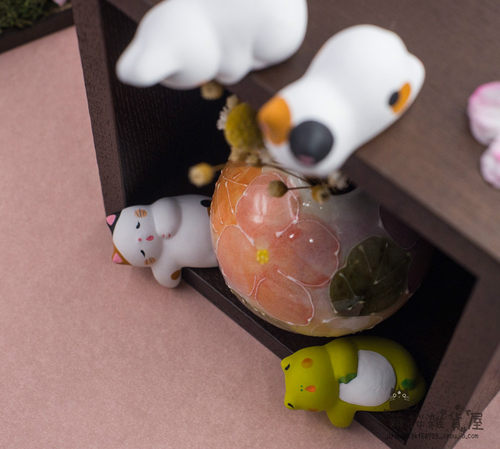 日本龙虎作招财猫咪兔子青蛙电脑屏幕显示器挂壁车载装饰摆件礼物 - 图1