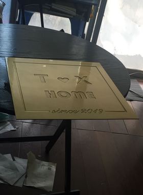 雕刻铜地砖定制摆件黄铜家居现代