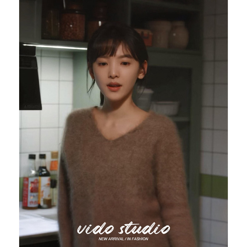 章若楠同款慵懒风V领羊绒羊毛针织衫女宽松毛衣高级感温柔上衣冬,淘宝优惠券,粉丝福利购,淘宝优惠卷