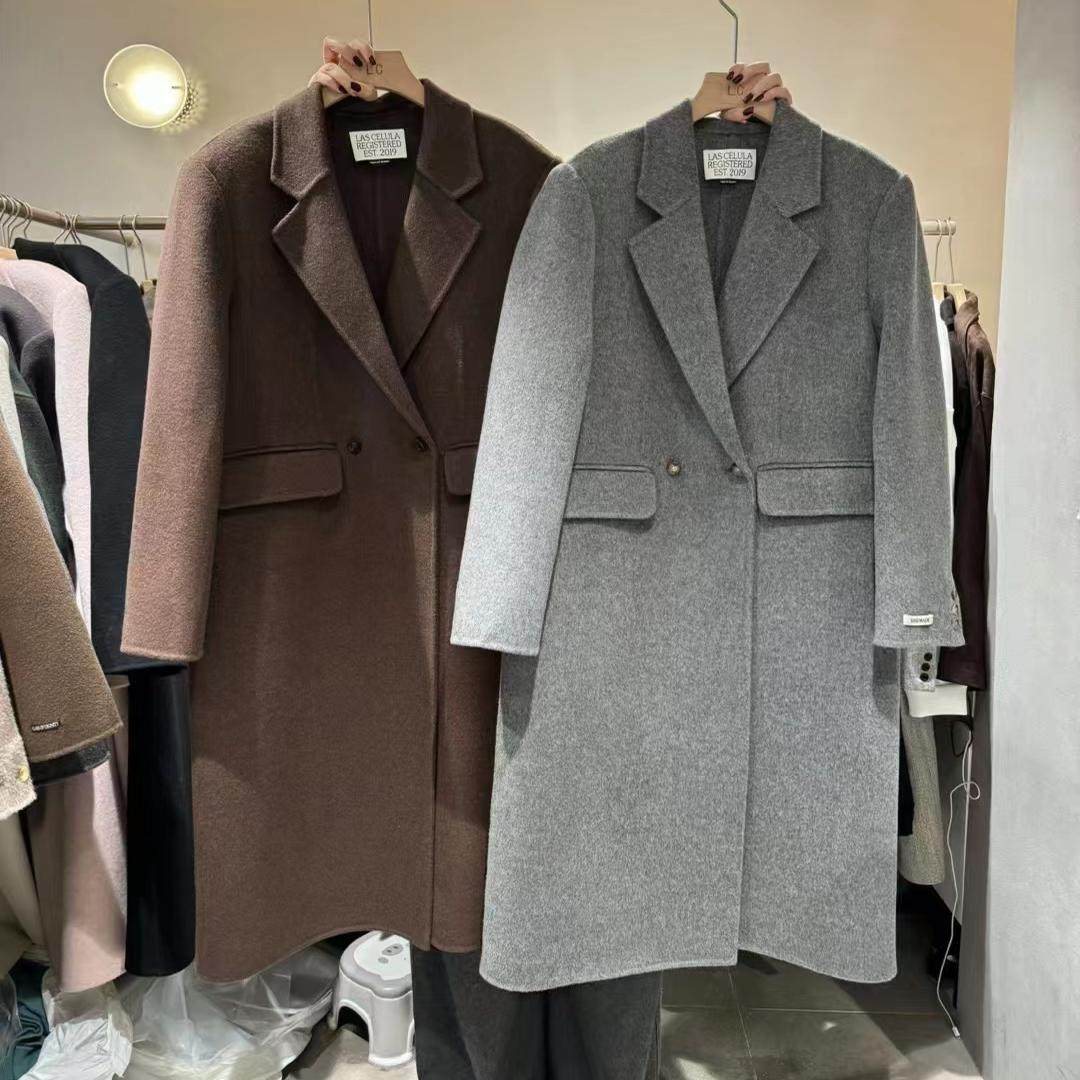 LAS CELULA正品实体店同款高端双面羊羔毛大衣女韩系大码长款外套,淘宝优惠券,粉丝福利购,淘宝优惠卷