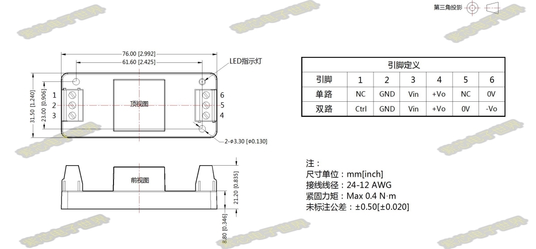 URB1D15LMD-20WR3 全新原装 DC-DC隔离 输入40V-160V:出15V 1.3A - 图0