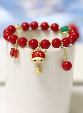 时尚风过年红色动物手链