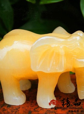 家居大象摆件黄玉吸水简约