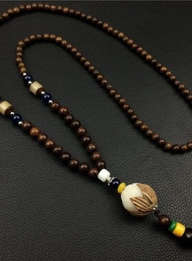 民族风菩提吊坠项链佛珠毛衣链